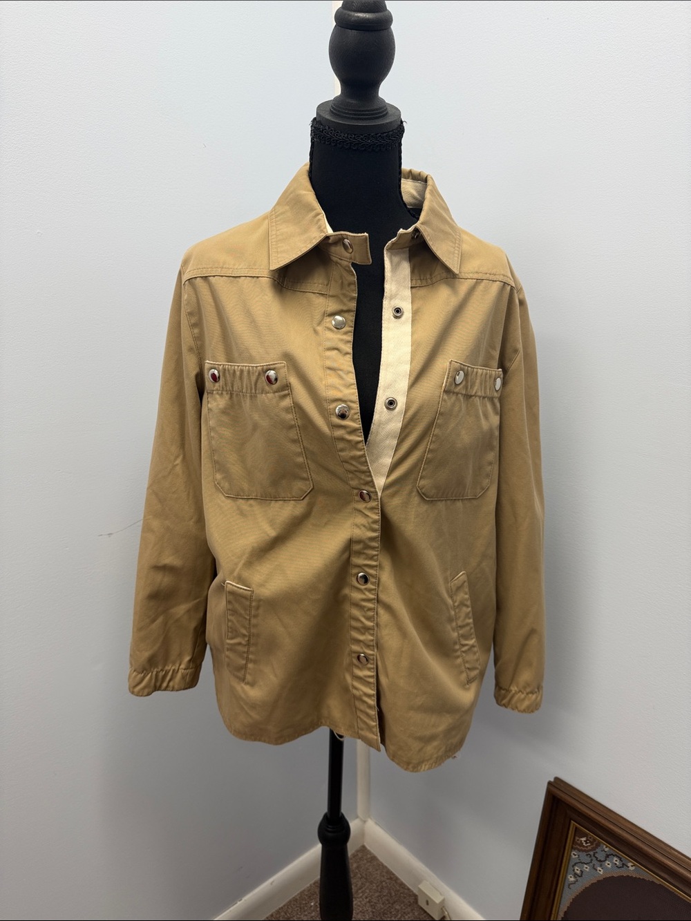Casual Tan Utility Jacket - Women's Lightweight Coat